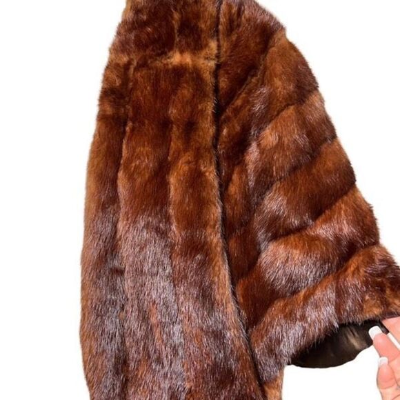 Rare Vintage Circa 1940-1950 Auburn Chestnut Mink Fur Wrap Cape Bridal Stole - Picture 2 of 11
